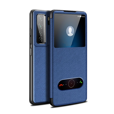 Handytasche Stand Schutzhülle Flip Leder Hülle T01 für Huawei Nova 7 SE 5G Blau