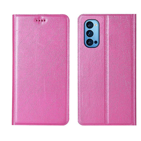 Handytasche Stand Schutzhülle Flip Leder Hülle T01 für Oppo Reno4 Pro 5G Rosa