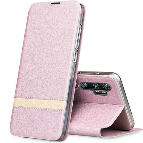 Handytasche Stand Schutzhülle Flip Leder Hülle T01 für Xiaomi Mi Note 10 Pro Rosegold