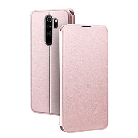 Handytasche Stand Schutzhülle Flip Leder Hülle T01 für Xiaomi Redmi Note 8 Pro Rosegold