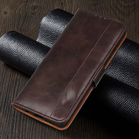 Handytasche Stand Schutzhülle Flip Leder Hülle T01 für Xiaomi Redmi Note 9 Pro Max Braun