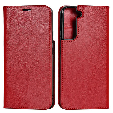 Handytasche Stand Schutzhülle Flip Leder Hülle T01D für Samsung Galaxy S21 5G Rot