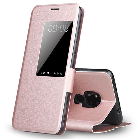 Handytasche Stand Schutzhülle Flip Leder Hülle T02 für Huawei Mate 20 X 5G Rosegold