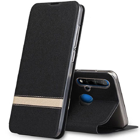 Handytasche Stand Schutzhülle Flip Leder Hülle T02 für Huawei Nova 5i Schwarz