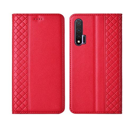 Handytasche Stand Schutzhülle Flip Leder Hülle T02 für Huawei Nova 6 5G Rot