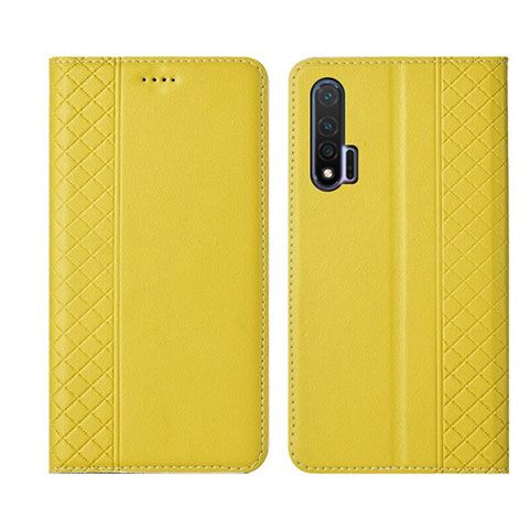 Handytasche Stand Schutzhülle Flip Leder Hülle T02 für Huawei Nova 6 Gelb