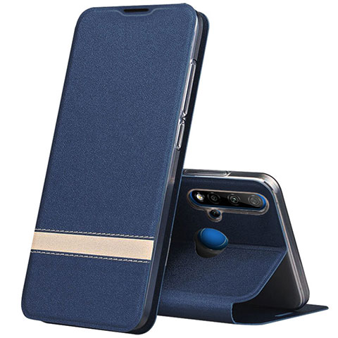 Handytasche Stand Schutzhülle Flip Leder Hülle T02 für Huawei P20 Lite (2019) Blau