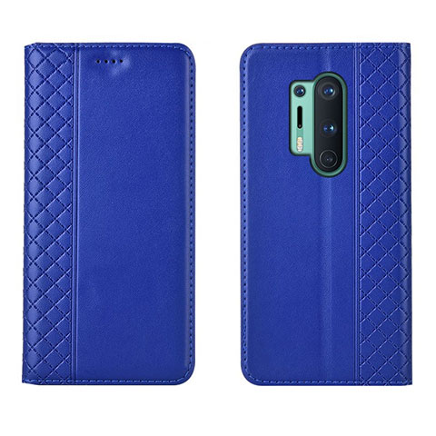 Handytasche Stand Schutzhülle Flip Leder Hülle T02 für OnePlus 8 Pro Blau