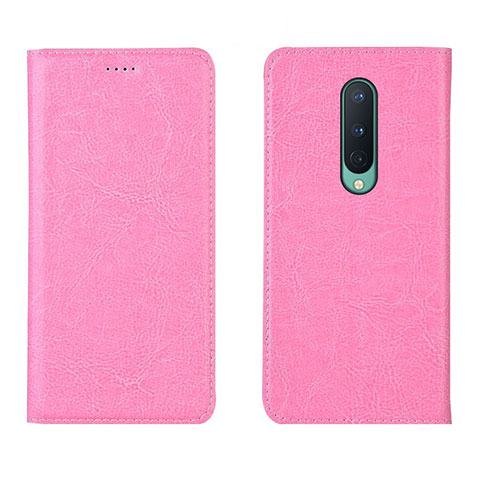 Handytasche Stand Schutzhülle Flip Leder Hülle T02 für OnePlus 8 Rosa