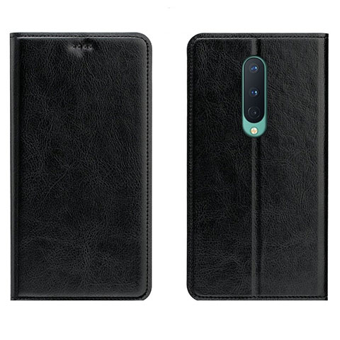 Handytasche Stand Schutzhülle Flip Leder Hülle T02 für OnePlus 8 Schwarz