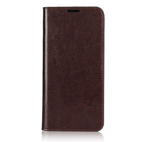 Handytasche Stand Schutzhülle Flip Leder Hülle T02 für Oppo F15 Braun