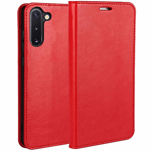 Handytasche Stand Schutzhülle Flip Leder Hülle T02 für Samsung Galaxy Note 10 Rot