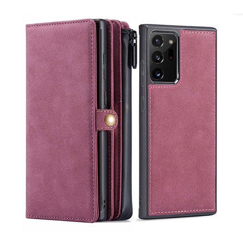 Handytasche Stand Schutzhülle Flip Leder Hülle T02 für Samsung Galaxy Note 20 Ultra 5G Fuchsie