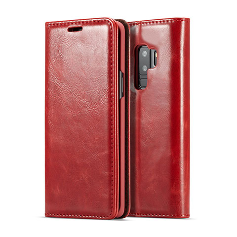 Handytasche Stand Schutzhülle Flip Leder Hülle T02 für Samsung Galaxy S9 Plus Rot