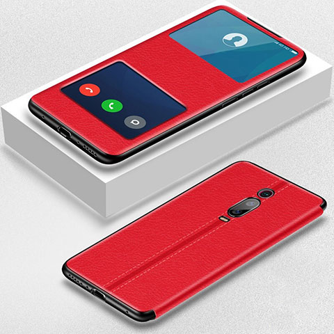 Handytasche Stand Schutzhülle Flip Leder Hülle T02 für Xiaomi Mi 9T Rot