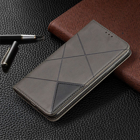 Handytasche Stand Schutzhülle Flip Leder Hülle T02 für Xiaomi Poco M2 Pro Grau