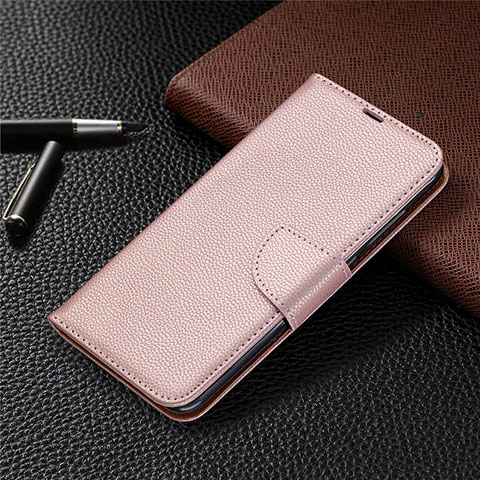 Handytasche Stand Schutzhülle Flip Leder Hülle T02 für Xiaomi Redmi 10X 4G Rosegold