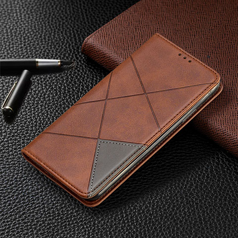 Handytasche Stand Schutzhülle Flip Leder Hülle T02 für Xiaomi Redmi Note 9 Pro Max Braun