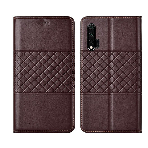 Handytasche Stand Schutzhülle Flip Leder Hülle T03 für Huawei Nova 6 5G Braun