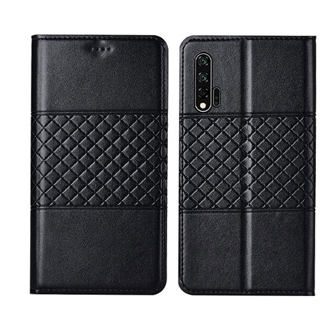 Handytasche Stand Schutzhülle Flip Leder Hülle T03 für Huawei Nova 6 Schwarz