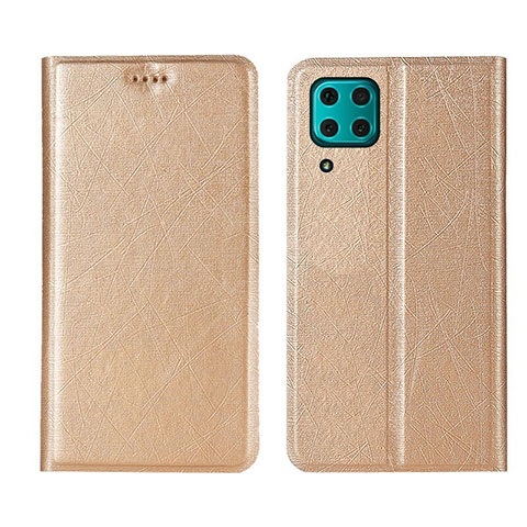 Handytasche Stand Schutzhülle Flip Leder Hülle T03 für Huawei Nova 6 SE Gold