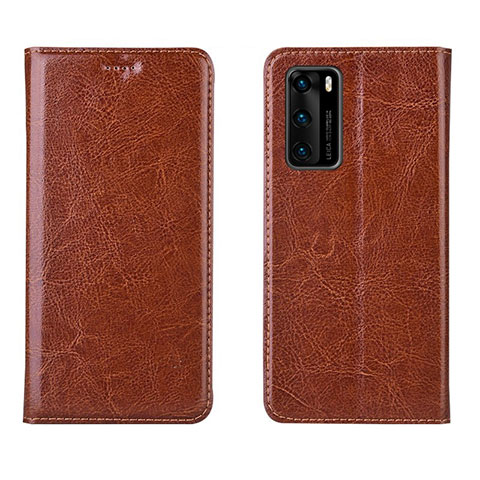 Handytasche Stand Schutzhülle Flip Leder Hülle T03 für Huawei P40 Orange