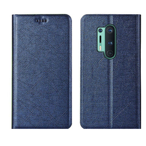 Handytasche Stand Schutzhülle Flip Leder Hülle T03 für OnePlus 8 Pro Blau