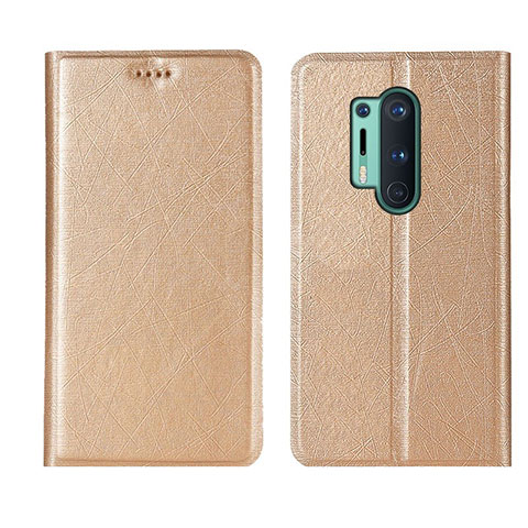 Handytasche Stand Schutzhülle Flip Leder Hülle T03 für OnePlus 8 Pro Gold