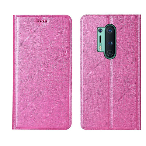 Handytasche Stand Schutzhülle Flip Leder Hülle T03 für OnePlus 8 Pro Rosa