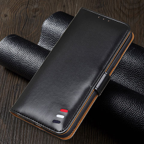 Handytasche Stand Schutzhülle Flip Leder Hülle T03 für Oppo A52 Schwarz