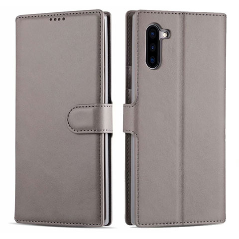 Handytasche Stand Schutzhülle Flip Leder Hülle T03 für Samsung Galaxy Note 10 5G Grau