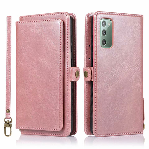 Handytasche Stand Schutzhülle Flip Leder Hülle T03 für Samsung Galaxy Note 20 5G Rosegold