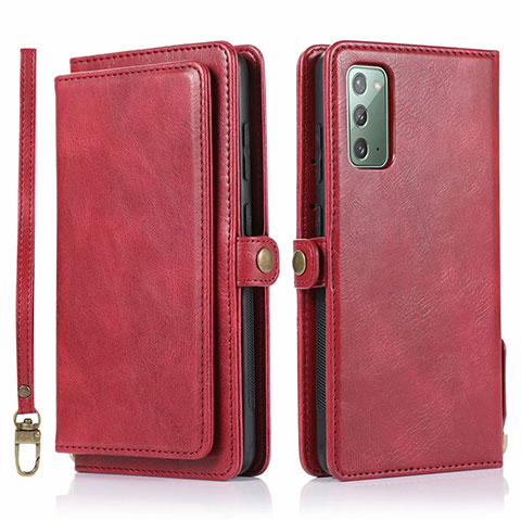 Handytasche Stand Schutzhülle Flip Leder Hülle T03 für Samsung Galaxy Note 20 5G Rot