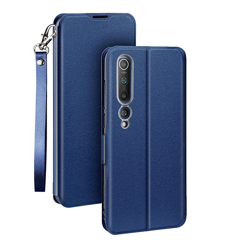 Handytasche Stand Schutzhülle Flip Leder Hülle T03 für Xiaomi Mi 10 Blau