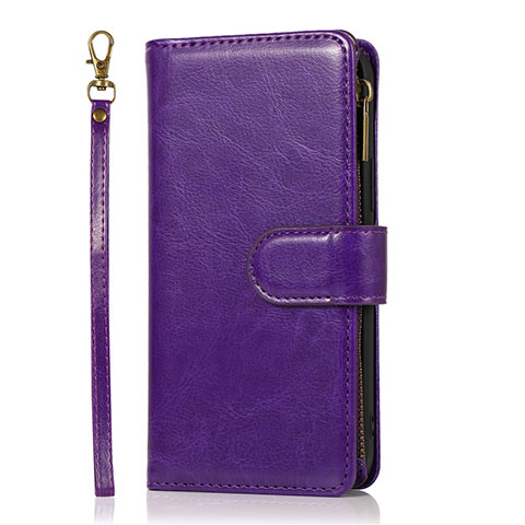 Handytasche Stand Schutzhülle Flip Leder Hülle T04 für Apple iPhone 12 Mini Violett