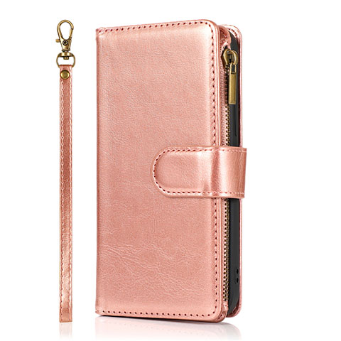 Handytasche Stand Schutzhülle Flip Leder Hülle T04 für Apple iPhone 12 Pro Max Rosegold