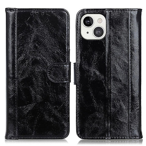 Handytasche Stand Schutzhülle Flip Leder Hülle T04 für Apple iPhone 13 Schwarz