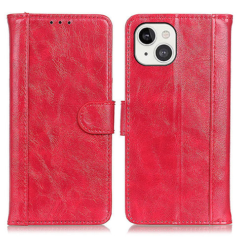 Handytasche Stand Schutzhülle Flip Leder Hülle T04 für Apple iPhone 15 Rot