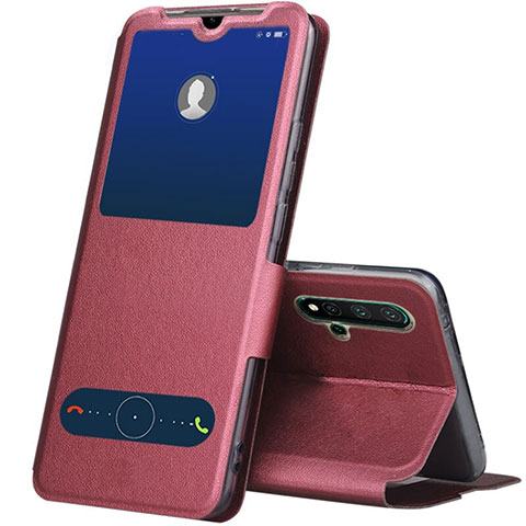 Handytasche Stand Schutzhülle Flip Leder Hülle T04 für Huawei Nova 5 Pro Fuchsie