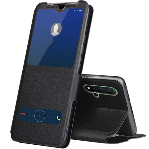 Handytasche Stand Schutzhülle Flip Leder Hülle T04 für Huawei Nova 5 Pro Schwarz