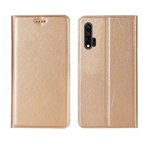 Handytasche Stand Schutzhülle Flip Leder Hülle T04 für Huawei Nova 6 5G Gold