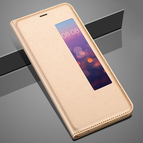 Handytasche Stand Schutzhülle Flip Leder Hülle T04 für Huawei P20 Gold