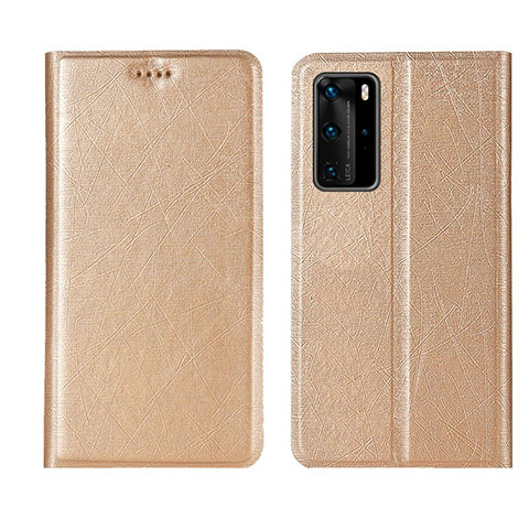 Handytasche Stand Schutzhülle Flip Leder Hülle T04 für Huawei P40 Pro Gold