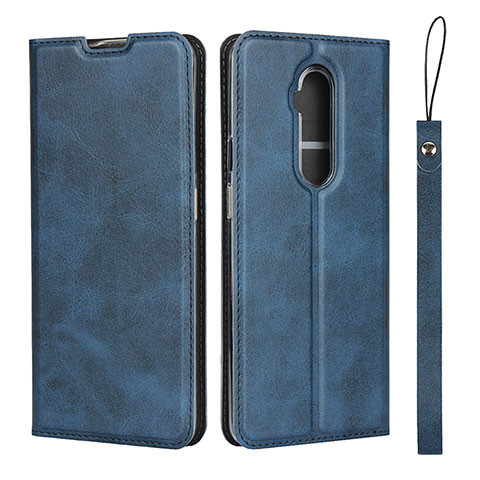 Handytasche Stand Schutzhülle Flip Leder Hülle T04 für OnePlus 7T Pro Blau