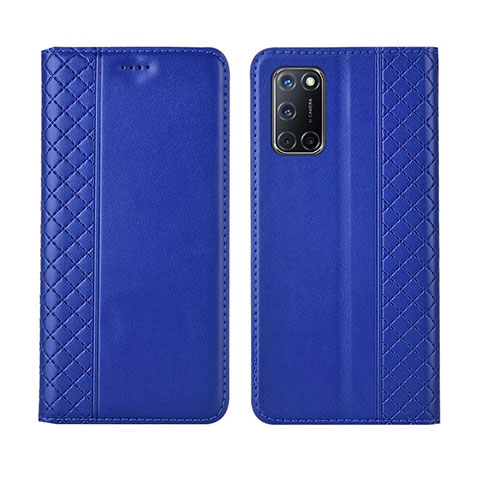 Handytasche Stand Schutzhülle Flip Leder Hülle T04 für Oppo A72 Blau