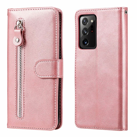 Handytasche Stand Schutzhülle Flip Leder Hülle T04 für Samsung Galaxy Note 20 Ultra 5G Rosegold