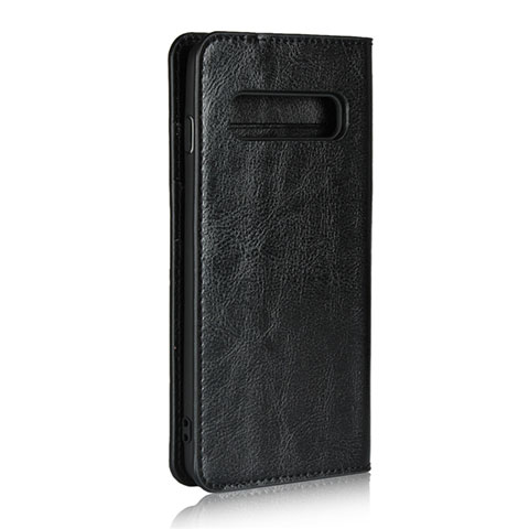 Handytasche Stand Schutzhülle Flip Leder Hülle T04 für Samsung Galaxy S10 Schwarz