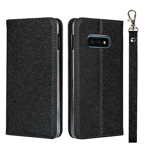 Handytasche Stand Schutzhülle Flip Leder Hülle T04 für Samsung Galaxy S10e Schwarz