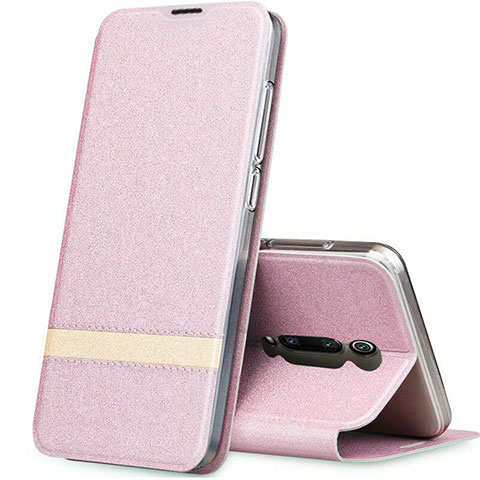 Handytasche Stand Schutzhülle Flip Leder Hülle T04 für Xiaomi Mi 9T Pro Rosegold