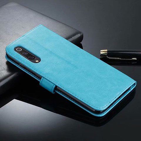 Handytasche Stand Schutzhülle Flip Leder Hülle T04 für Xiaomi Mi A3 Cyan